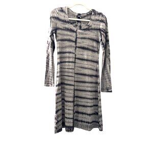 Karen Kane Tie-Dye Long Sleeve A-Line Dress S Gray/Black Rayon & Spandex Womens